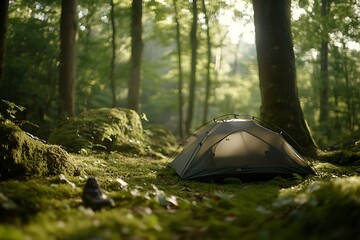 Wall Mural - Peaceful Forest Camping Spot