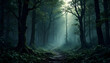 © Bittbrew - Fondo de interior de bosque oscuro y precioso