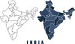© Jayartiez - India map regions border outline vector set