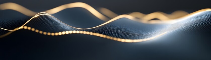Poster - This abstract image showcases smooth, flowing lines illuminated with soft light, creating a sense of depth and movement. Ideal for backgrounds, designs, and digital art.