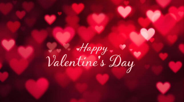Happy Valentine's day text for red hearts shape with saint valentine and love red background concept.