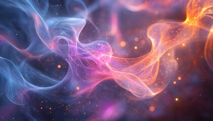 Poster - abstract colorful smoke in vibrant hues.