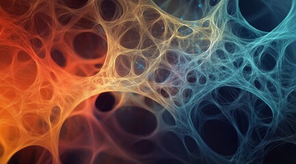Fototapete - A beauty futuristic abstract background in a high-tech style. Shining lines and patterns resembling neural networks, connections, and digital circuits.