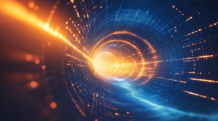 Fototapete - A beauty futuristic abstract background in a high-tech style. Shining lines and patterns resembling neural networks, connections, and digital circuits.