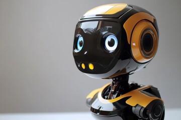 Poster - Robot with large expressive eyes showcasing advanced design and technology features