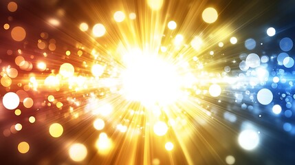 Wall Mural - abstract bright light burst with bokeh effects
