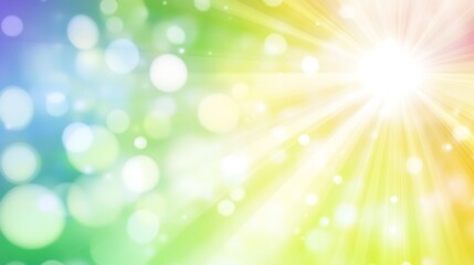 Wall Mural - abstract colorful bokeh background with bright rays of light