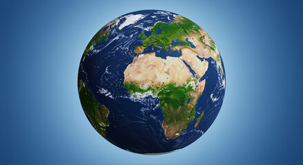 Poster - Earth globe planet view from space. Earth planet with continents and oceans. Globe showing earth from space