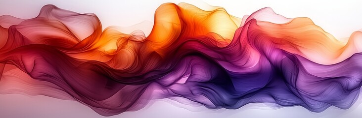Poster - A horizontal banner with abstract, dynamic curved lines adorned in moderate red, very dark violet, and sandy brown hues