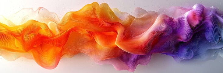 Poster - A decorative horizontal banner featuring abstract, dynamic curved lines in moderate red, very dark violet, and sandy brown tones
