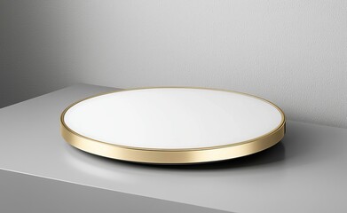Poster - A modern white interior space boasting a circular ceiling that rises through several floors