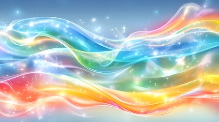 Wall Mural - colorful abstract waves of light and sparkle