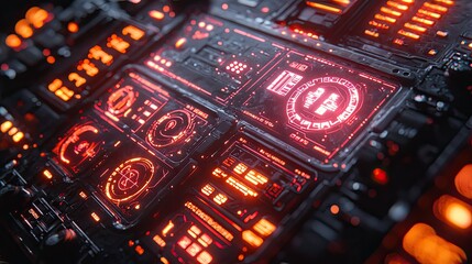 Poster - Futuristic Technology Interface Panel Displays System Data