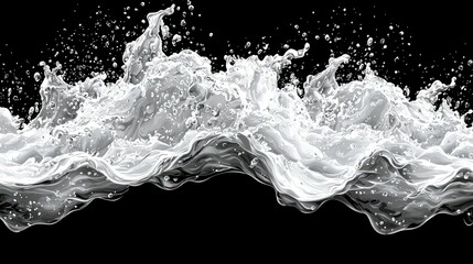 Poster - Abstract grayscale image of splashing water