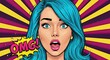 © Deamard - Cartoonish pop art girl with a shocked expression and 'OMG!' in large letters