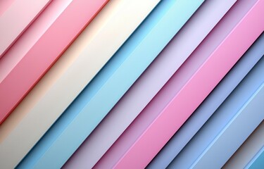 Poster - Horizontal banner featuring an abstract illustration on a trendy pink and blue striped background