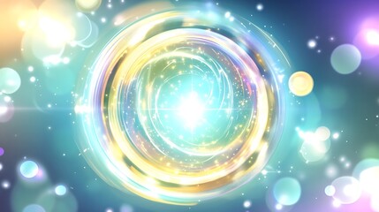 Wall Mural - abstract swirling light creating a luminous circular design