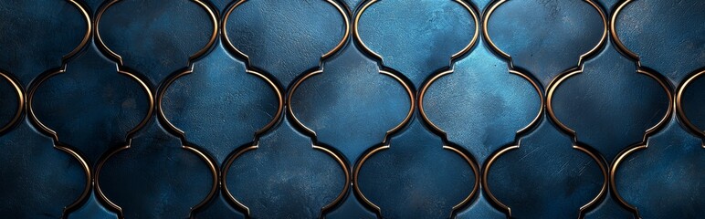 Poster - Modern background featuring a creative wide texture in dark blue with mesh and grid