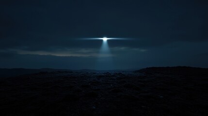 Wall Mural - a bright light is shining on a dark sky