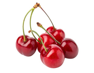 Wall Mural - Cherries isolated PNG or JPEG Background
 Generated by AI