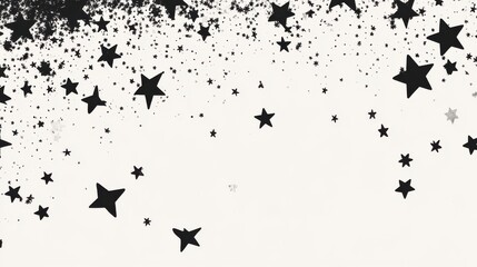 Wall Mural - black and white starry night sky background with creative elements