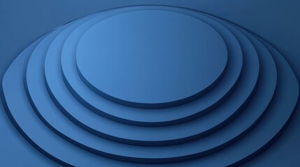 Poster - Circular Layers in Shades of Blue on a Smooth Surface Background