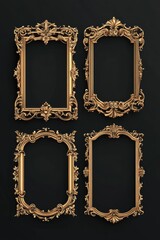 Sticker - Ornate Gold Picture Frames