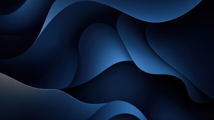 Poster - Abstract Wavy Background with Dark Blue Shades for Creative Design