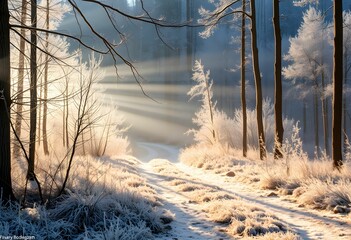 Wall Mural - morning in the forest