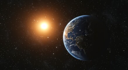 Wall Mural - Stunning Earth and Sun Space Image Perfect for Desktop Wallpaper