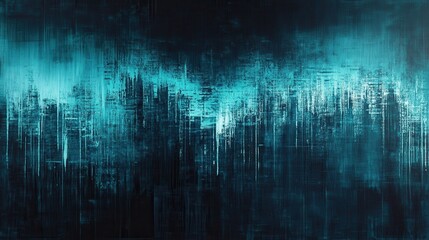 Poster - Abstract Turquoise and Black Background with Textured Brush Strokes