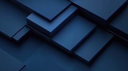 Fototapete - Abstract Blue Layered Background with Geometric Shapes and Texture