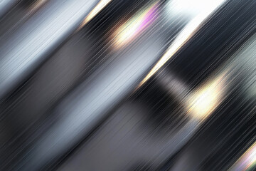 Poster - Detailed titanium surface displaying smooth gray tones and elegant rainbow-like reflections at varying angles