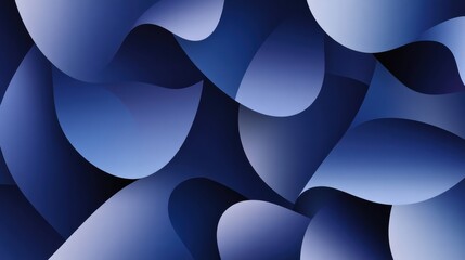 Poster - Abstract Blue Wave Pattern with Smooth Curves and Gradients