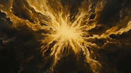 Wall Mural - Dramatic Explosion of Golden Light Against a Dark Background