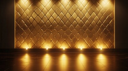 Poster - Elegant Gold and Black Interior Wall with Soft Lighting and Texture