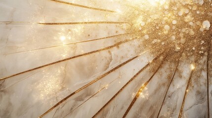Poster - Elegant Sparkling Gold Burst on Soft Cream Background Design