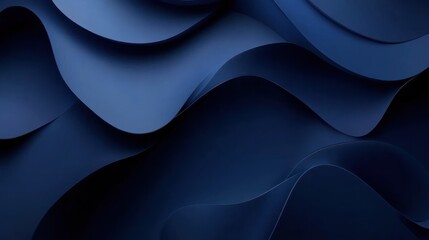 Poster - Elegant Dark Blue Undulating Waves in Soft Fabric Texture