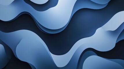 Poster - Abstract Waves in Shades of Blue for Background or Design Use
