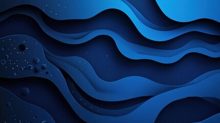 Poster - Abstract Blue Waves Design with Fluid Motion and Textured Background