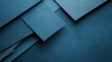 Poster - Abstract blue textured background with layered paper sheets