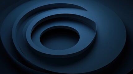 Poster - Abstract Blue Background with Curved Layers and Circular Shapes