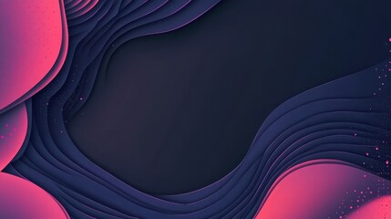 Fototapete - Abstract Colorful Waves with Gradient Shades on Dark Background