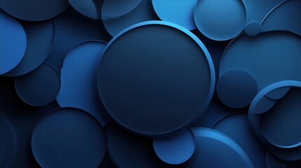 Poster - Abstract Blue Circles with Varying Textures and Dimensions