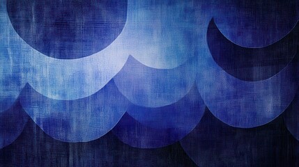 Poster - Abstract Blue Waves Pattern with Textured Background Design
