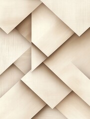 Wall Mural - Abstract minimal beige and cream geometric block design with subtle shadows