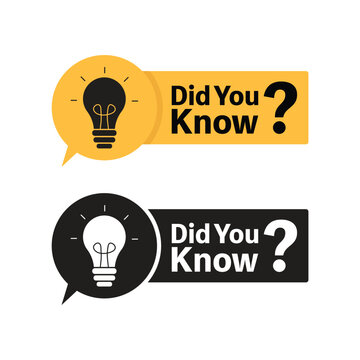 Did You Know? And Speech Bubble Icon Vector Design.