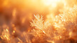 © artestdrawing - Delicate Ice Crystals Shimmer Under Warm Light on a Winter Windowpane at Dawn. Generative AI