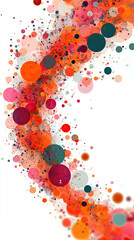 Poster - Colorful Dots Create a Vibrant Circular Pattern on a Soft Neutral Backdrop