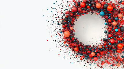 Poster - Colorful Dots Converge in an Artistic Circle on a Neutral Backdrop Showcasing Vibrant Creativity